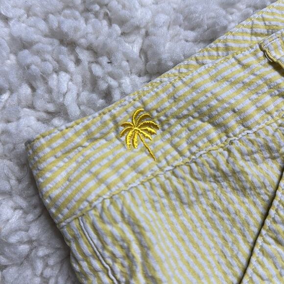 Vintage Lily Pulitzer Yellow White Pin Stripes Cropped Beachy Pants Light 01225 - Picture 5 of 9